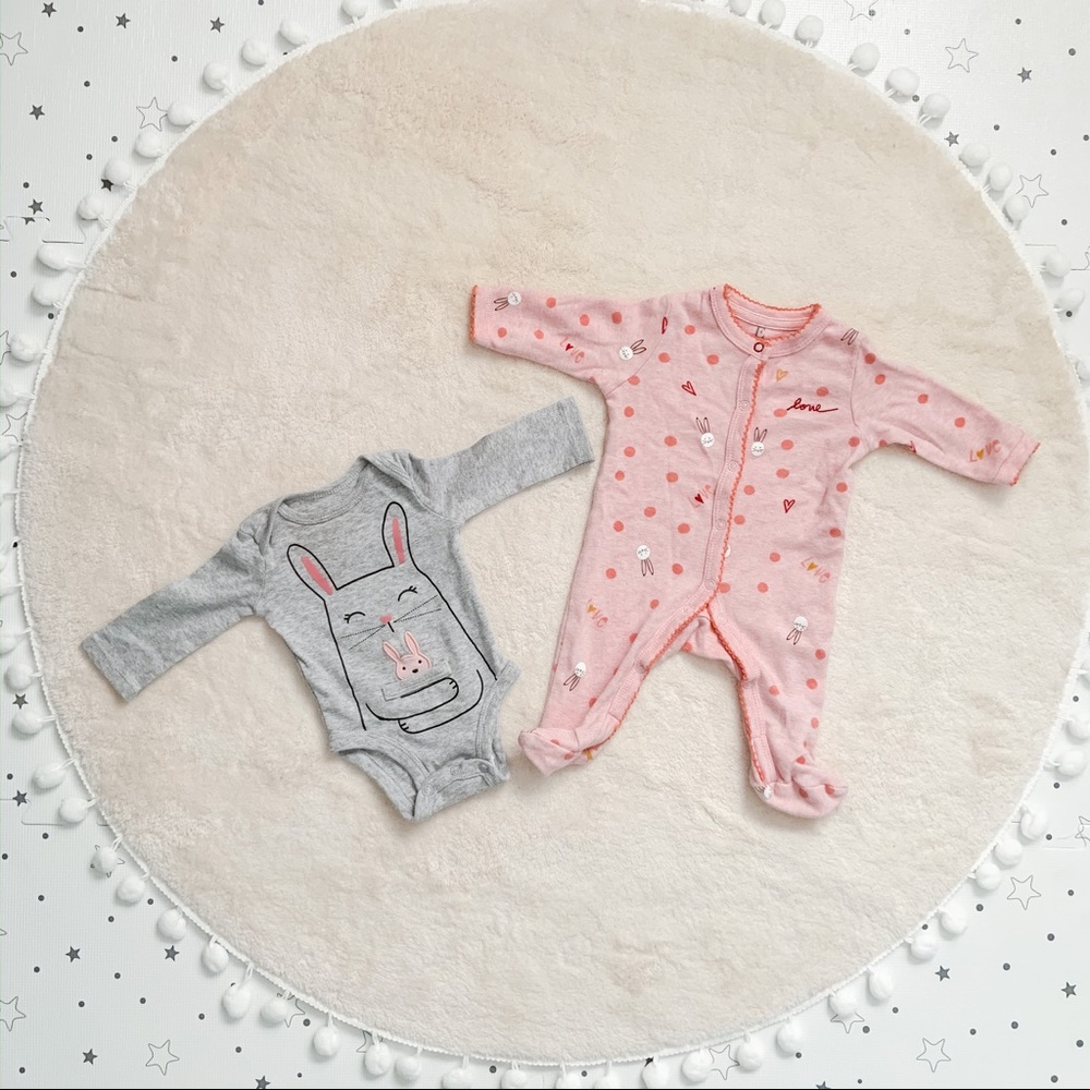 Bunny Newborn Onesie & Footie bundle - Easter!